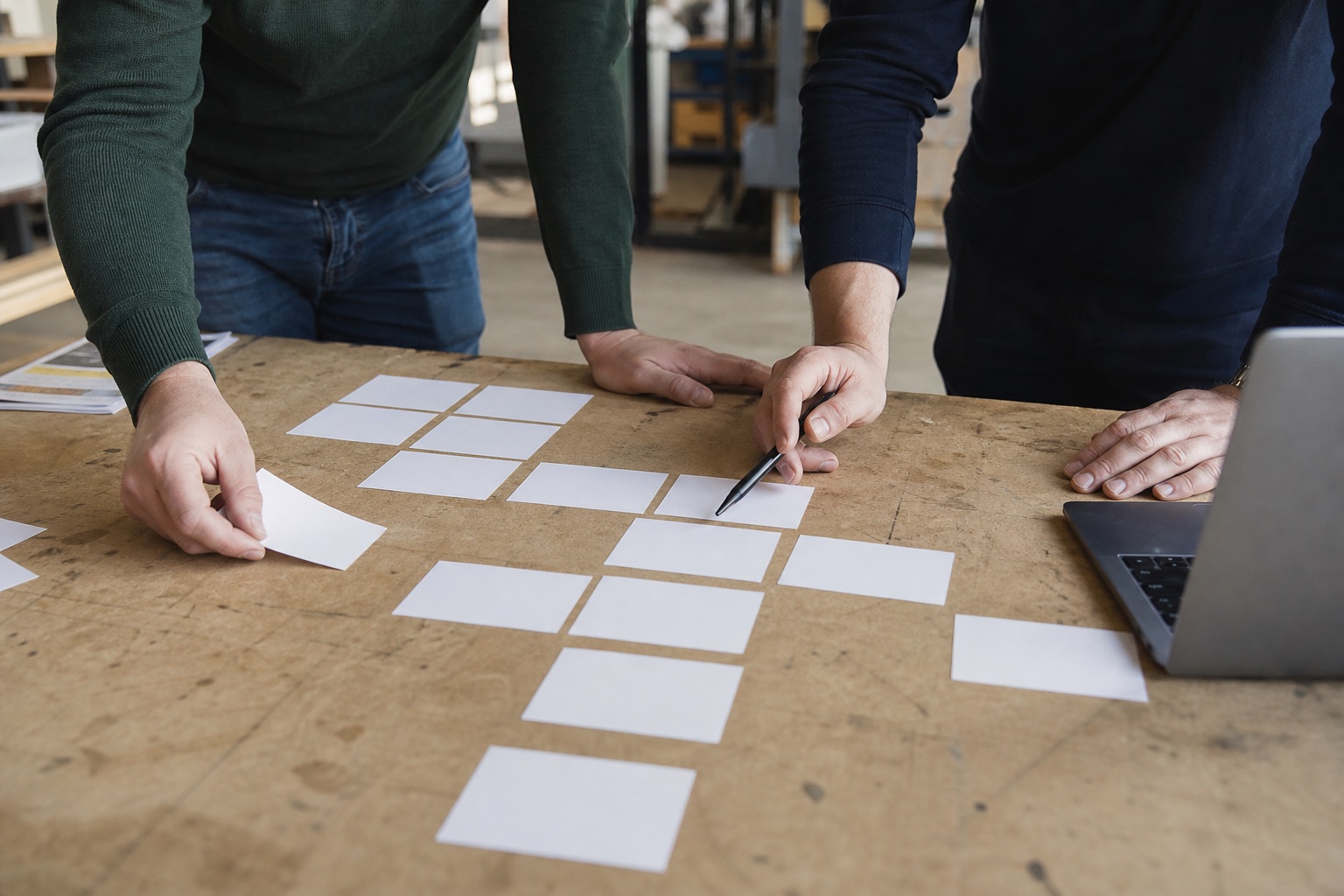 Twee professionals brengen samen een proces in kaart